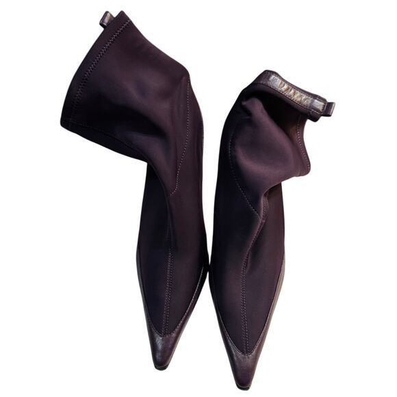 Charles David Pointed Toe Stretch Sock Boots Plum Purple (8.5) New Without Box - Picture 4 of 6